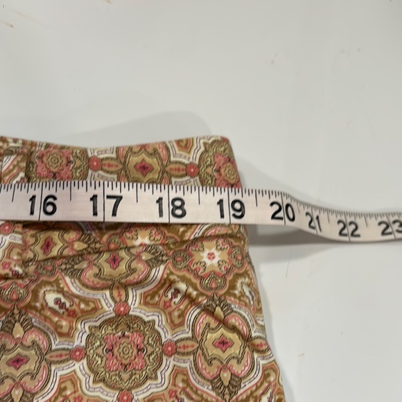 Talbots Heritage Ankle Pants in Tan and Rose Mosaic Print - Picture 10 of 12